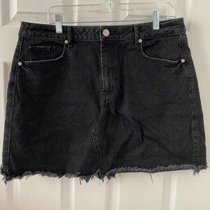 Loft Denim Raw Edge Hem Mini Skirt
